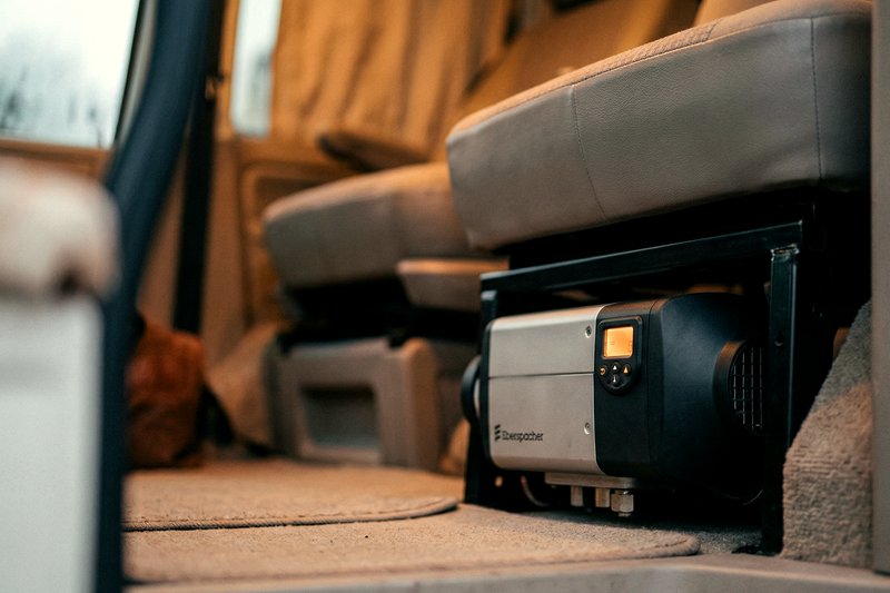 Diesel night heater installed in a VW campervan
