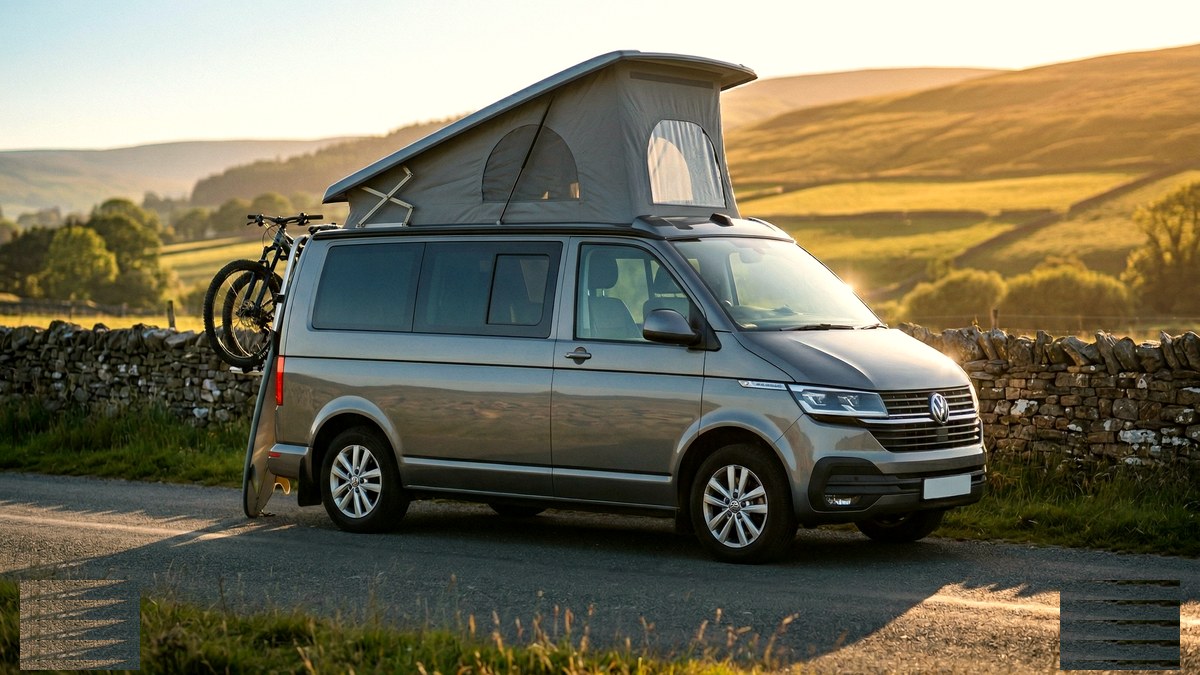 VW T6.1 Transporter campervan with pop-top roof